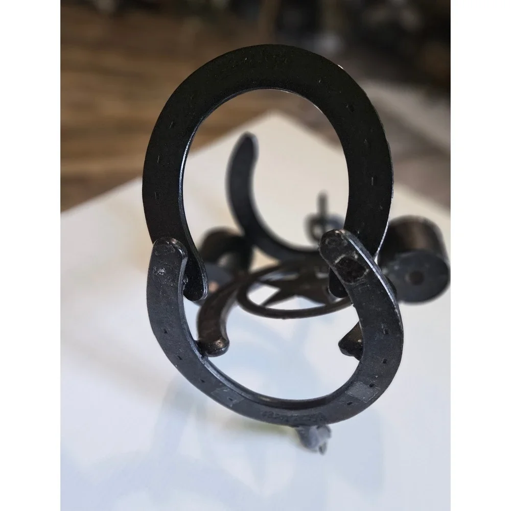 Rustic Horseshoe Metal Candle Holder‎ Texas Star Western Farmhouse Decor Black